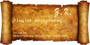 Ziegler Krisztofer névjegykártya